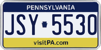 PA license plate JSY5530
