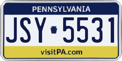 PA license plate JSY5531