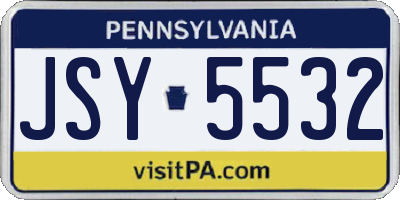 PA license plate JSY5532