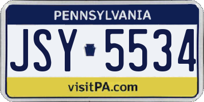 PA license plate JSY5534