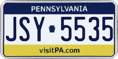 PA license plate JSY5535