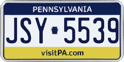 PA license plate JSY5539