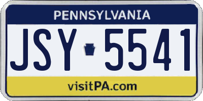 PA license plate JSY5541