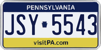 PA license plate JSY5543