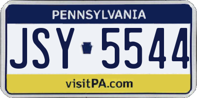 PA license plate JSY5544