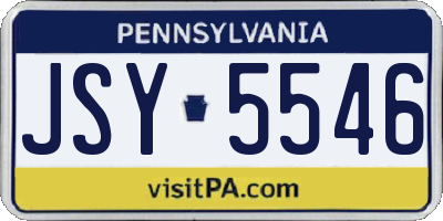 PA license plate JSY5546