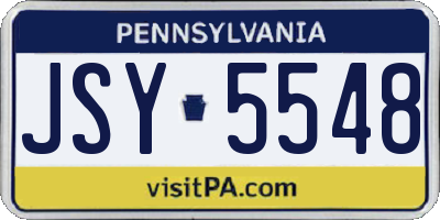 PA license plate JSY5548