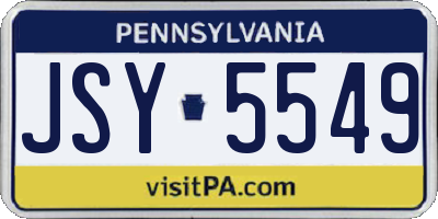PA license plate JSY5549
