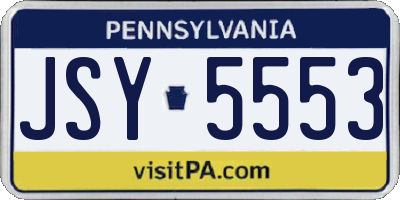 PA license plate JSY5553