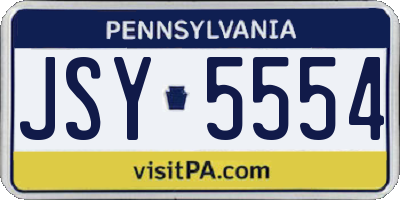 PA license plate JSY5554