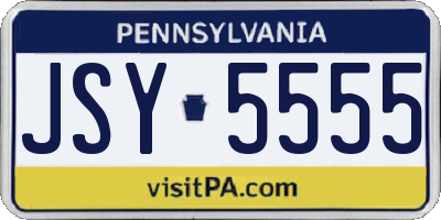 PA license plate JSY5555