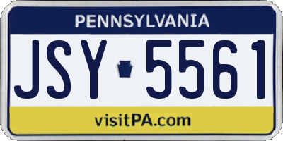 PA license plate JSY5561