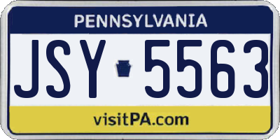 PA license plate JSY5563