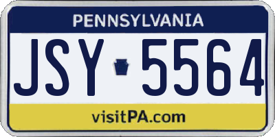 PA license plate JSY5564