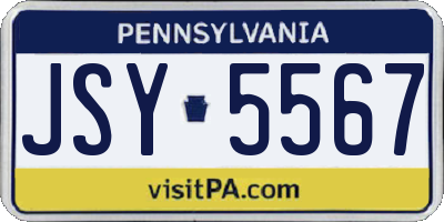 PA license plate JSY5567
