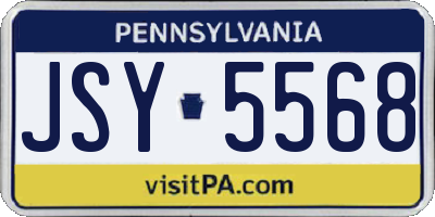 PA license plate JSY5568