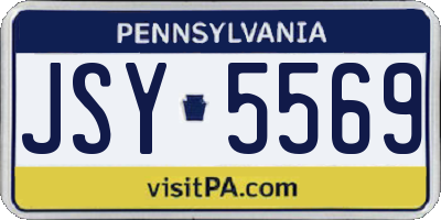 PA license plate JSY5569