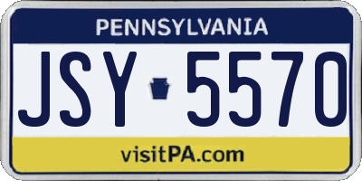 PA license plate JSY5570