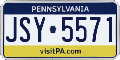 PA license plate JSY5571