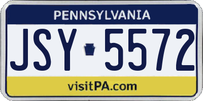 PA license plate JSY5572