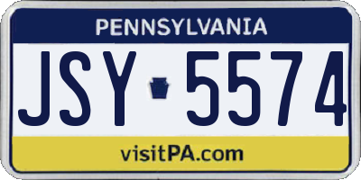 PA license plate JSY5574