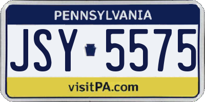 PA license plate JSY5575