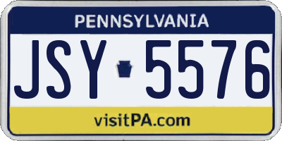 PA license plate JSY5576