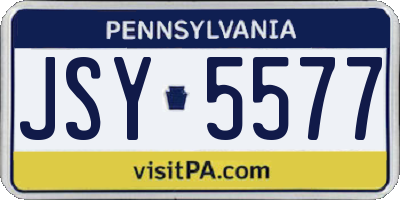 PA license plate JSY5577