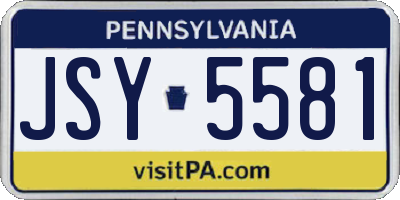 PA license plate JSY5581