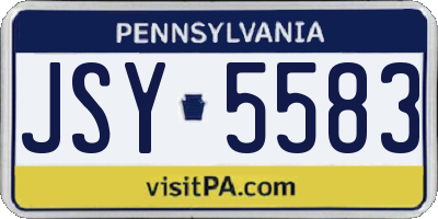 PA license plate JSY5583