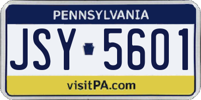 PA license plate JSY5601