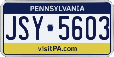 PA license plate JSY5603
