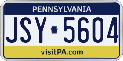 PA license plate JSY5604