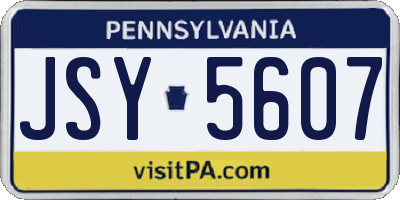 PA license plate JSY5607