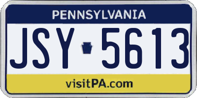 PA license plate JSY5613