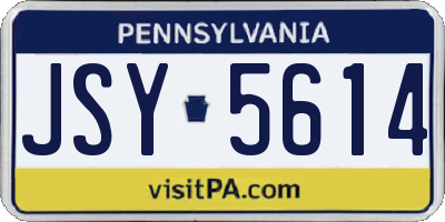PA license plate JSY5614