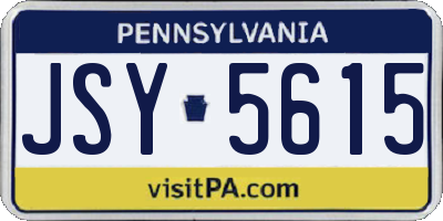 PA license plate JSY5615