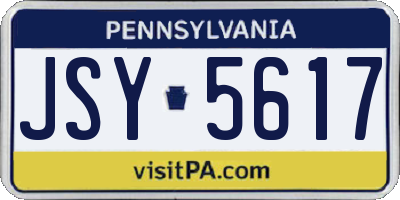 PA license plate JSY5617