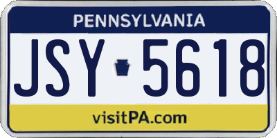 PA license plate JSY5618