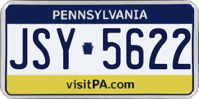 PA license plate JSY5622