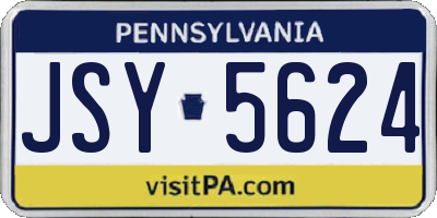 PA license plate JSY5624