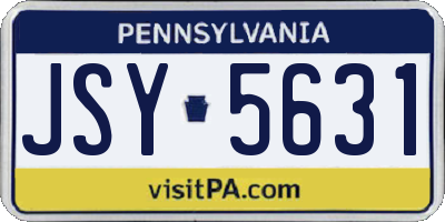 PA license plate JSY5631