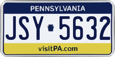 PA license plate JSY5632