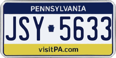 PA license plate JSY5633