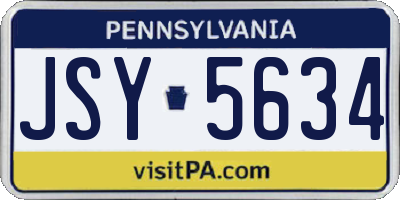 PA license plate JSY5634