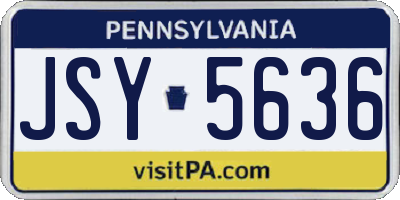 PA license plate JSY5636