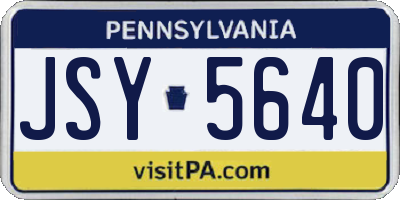 PA license plate JSY5640