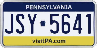PA license plate JSY5641