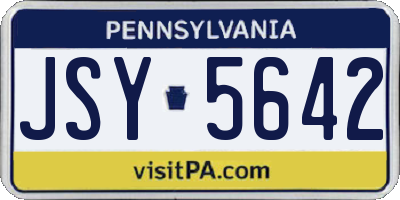 PA license plate JSY5642