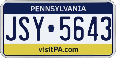 PA license plate JSY5643